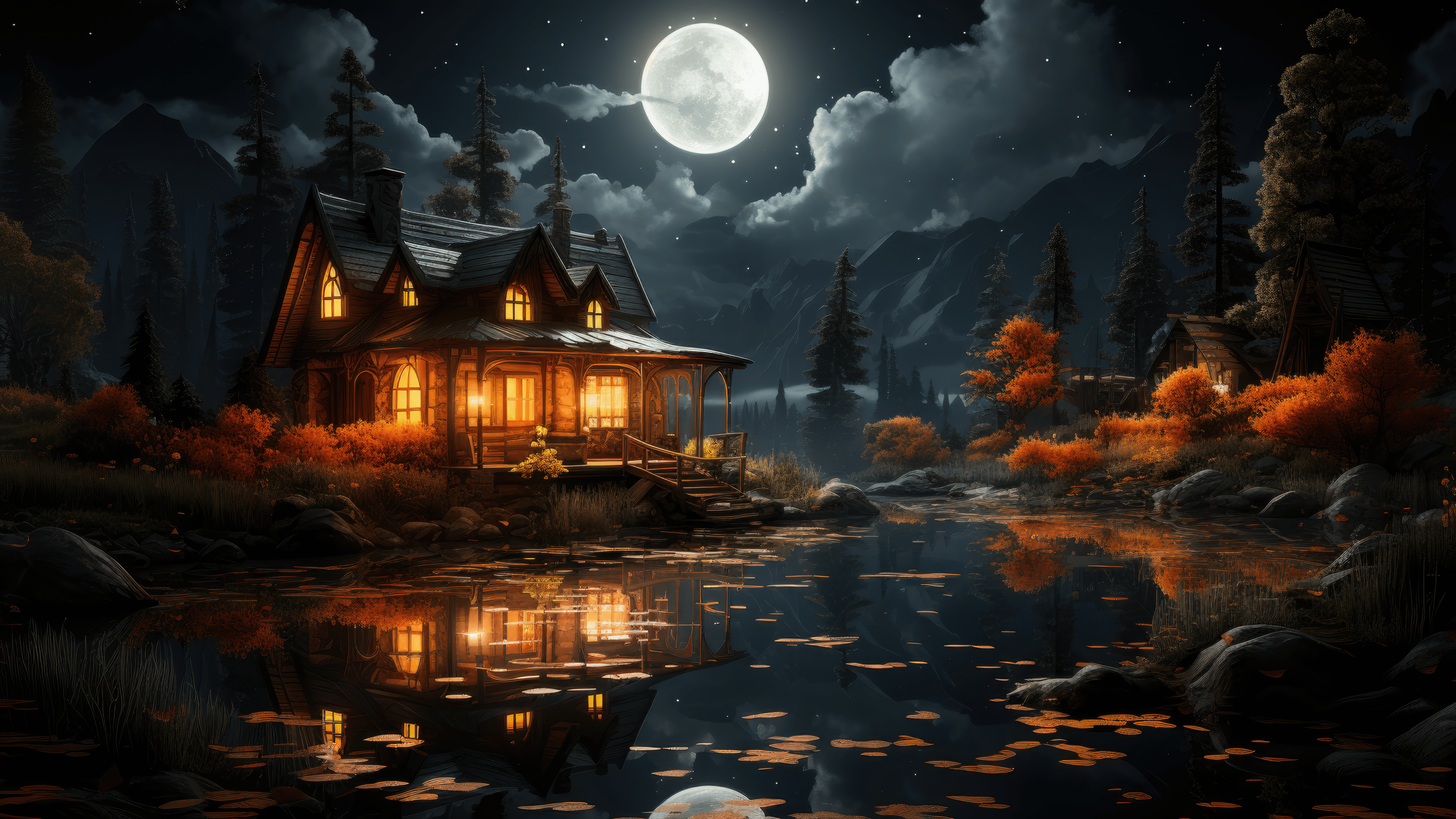 3642x2048 The Cozy Cabin 4k wallpaper : r