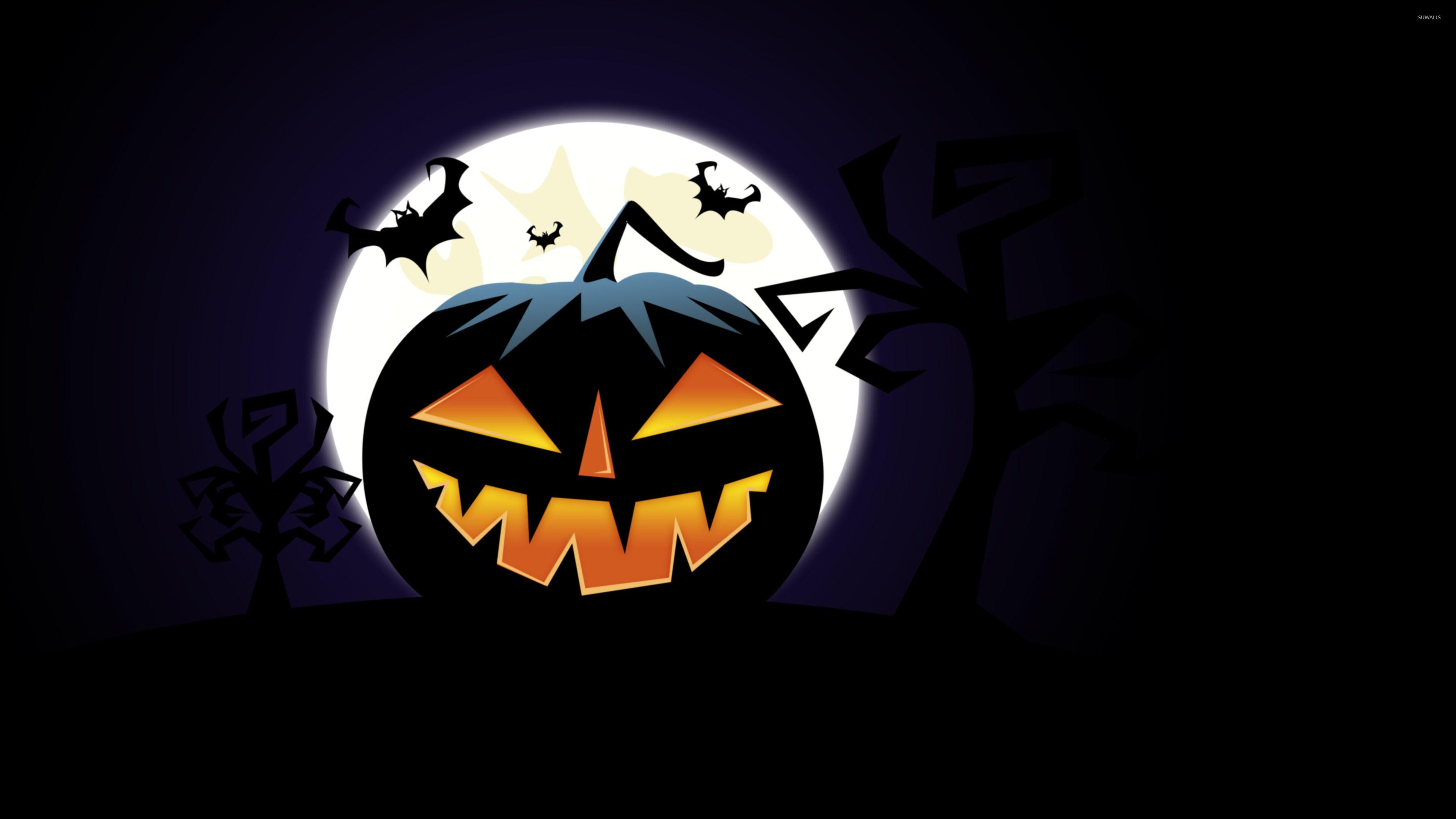 3840x2160 Jack O' Lantern On Halloween Night Wallpaper