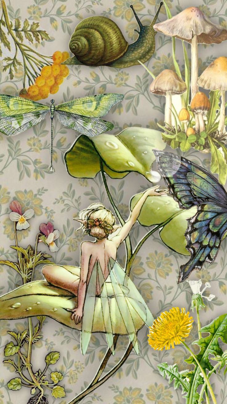 736x1308 green #cottagecore #botanical #fairy