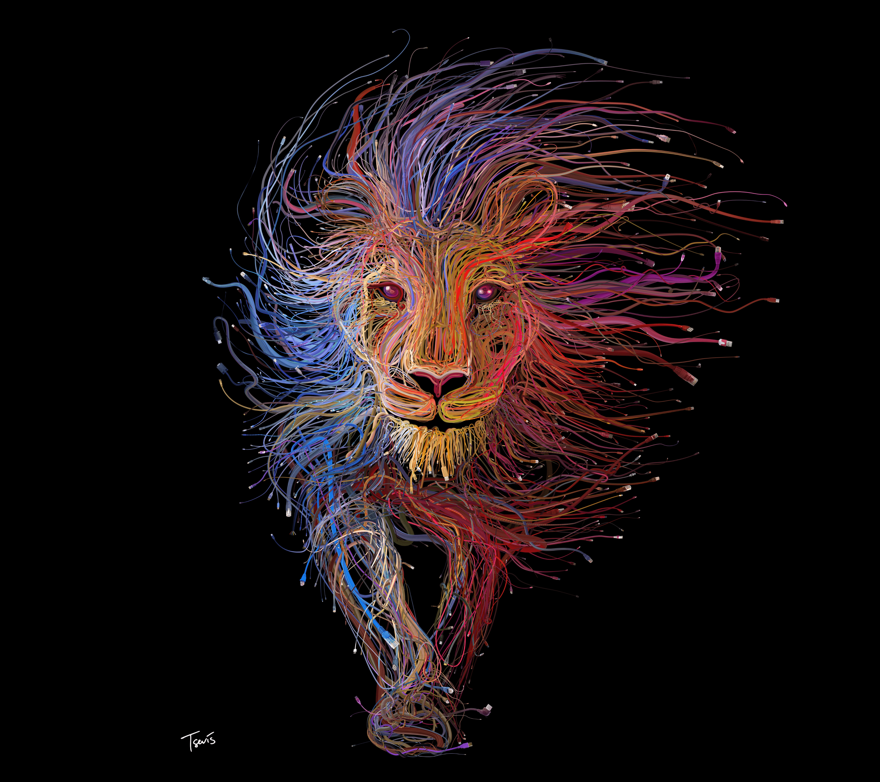 2880x2560 Fantasy Lion (2880x2560) Wallpaper