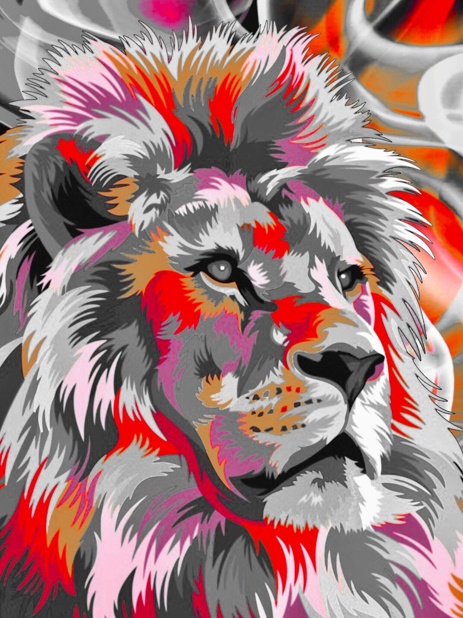 Colourful lion