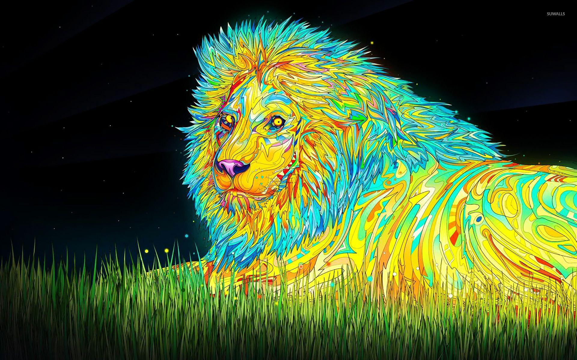 1920x1200 Colorful lion wallpaper Art wallpaper