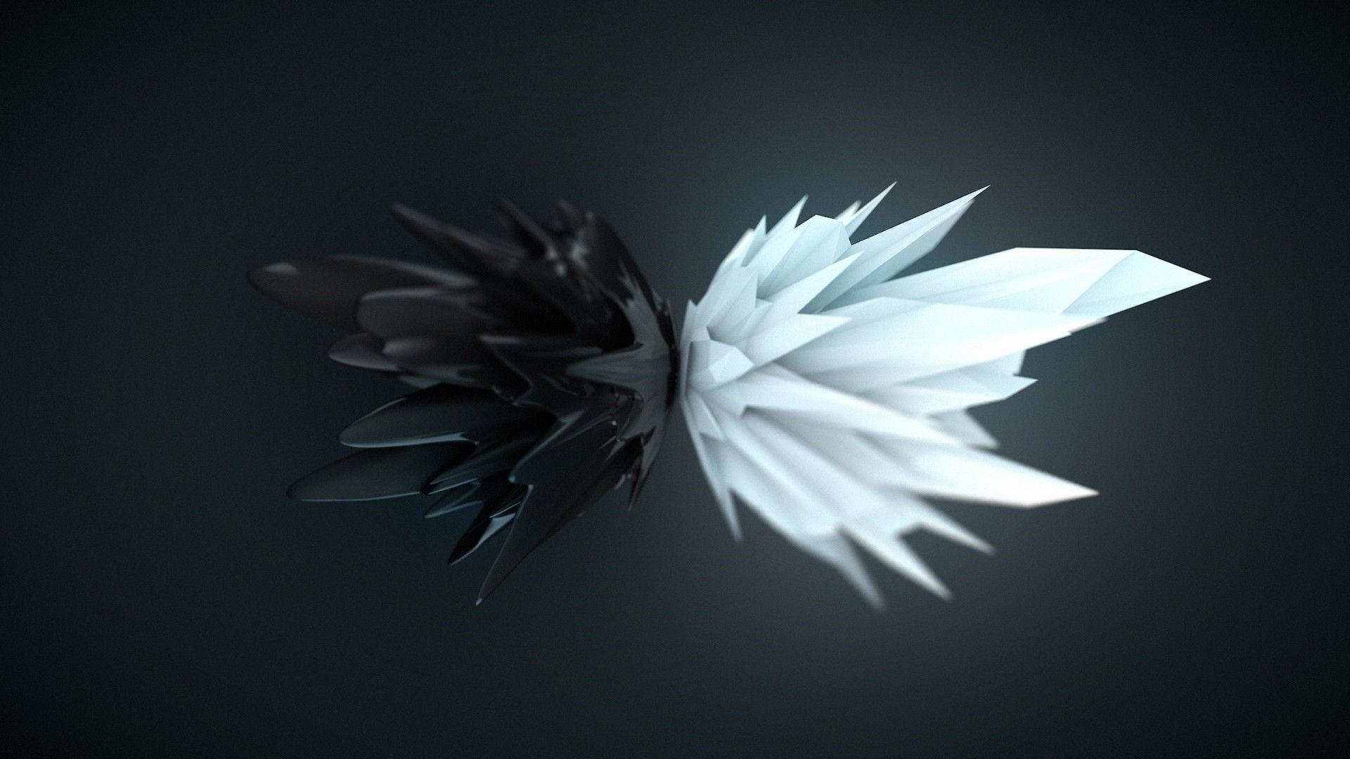 1920x1080 1920x1080 abstract 3D render black white artwork