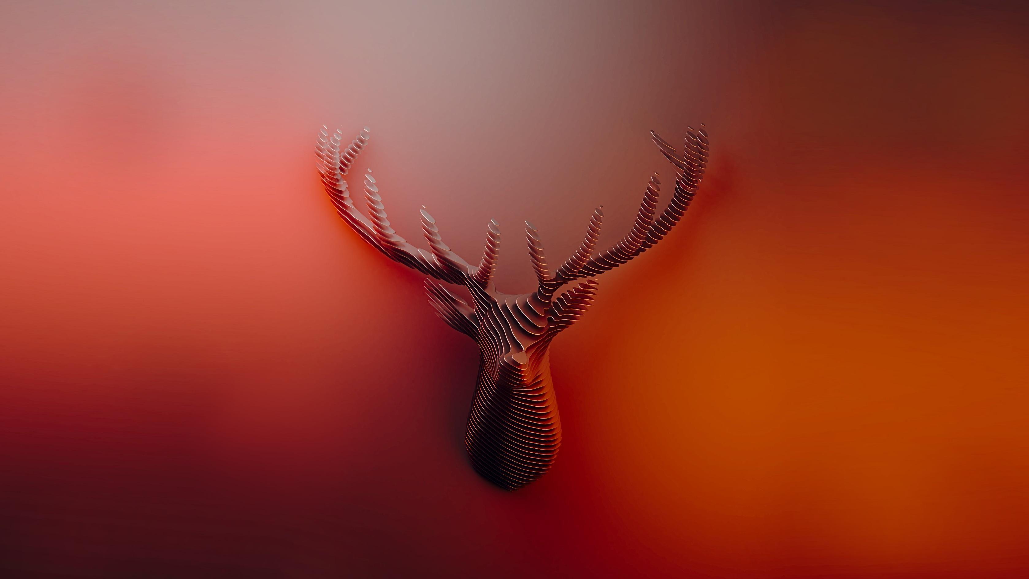 3356x1888 Deer Horns Abstract 4k, HD Artist, 4k Wallpaper, Image