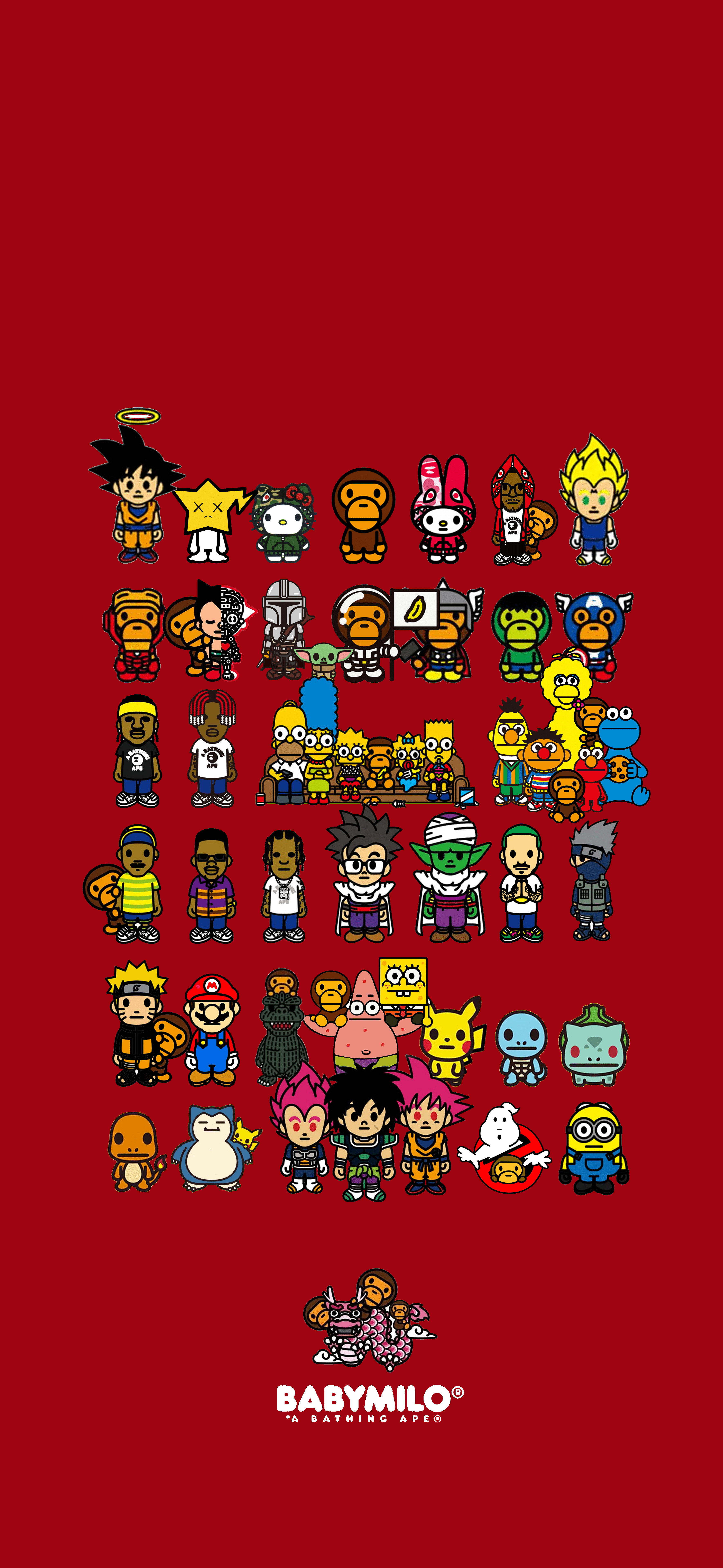 3537x7668 baby milo wallpaper i made with *most* of the collabs they've done (8K wallpaper)