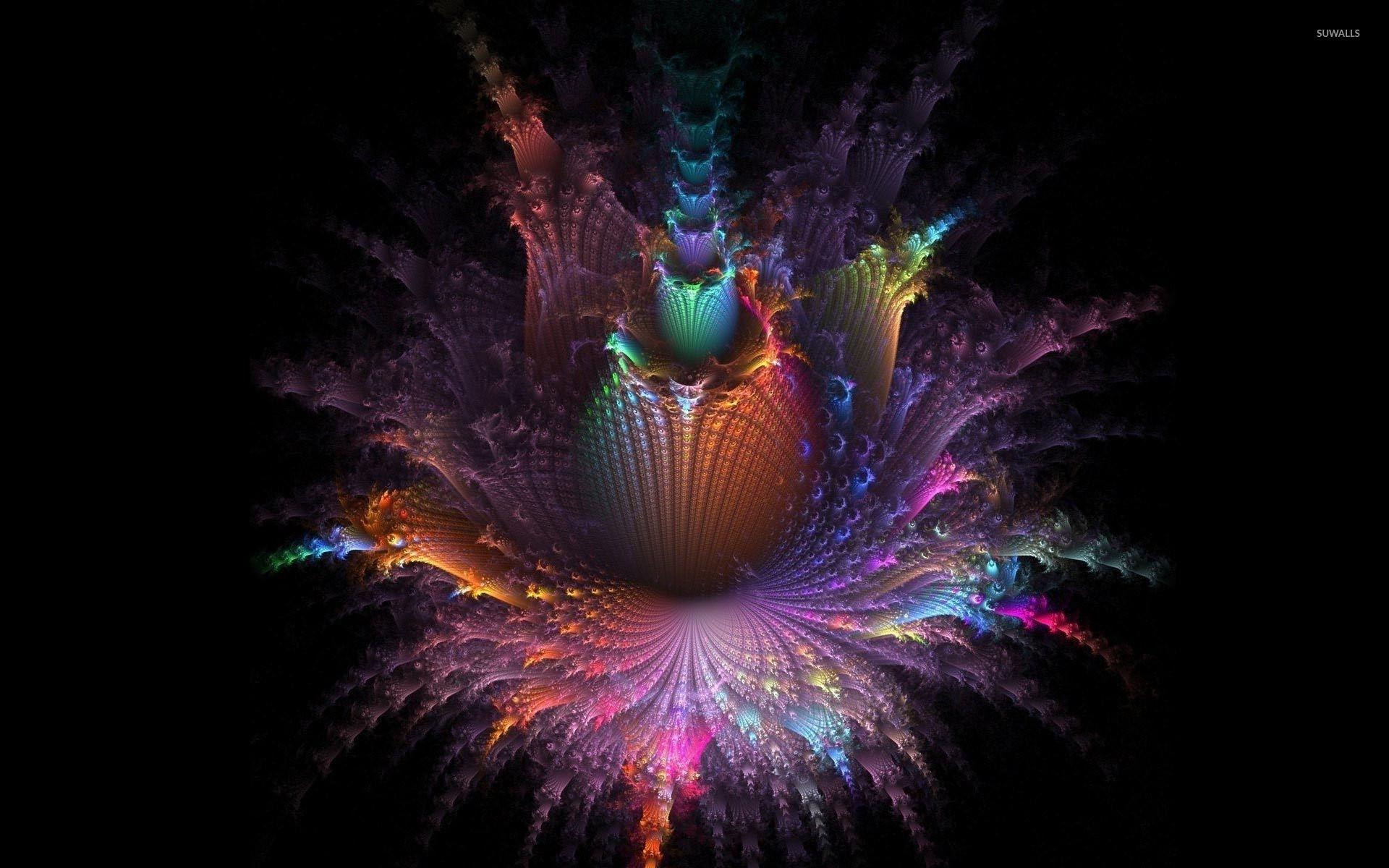 1920x1200 Amazing colors on the fractal flower wallpaper