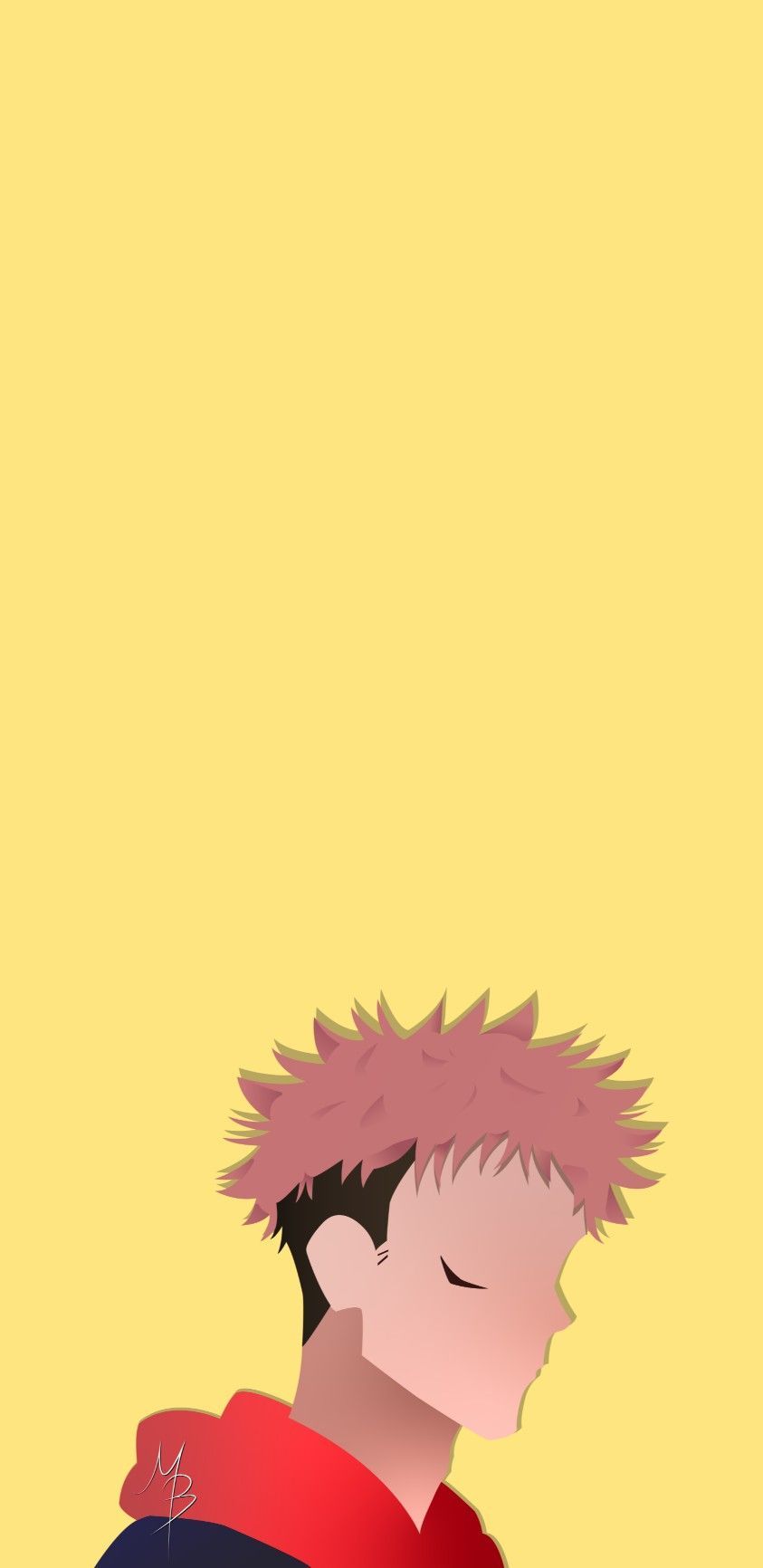 843x1732 Yuji Itadori Minimalist Wallpaper