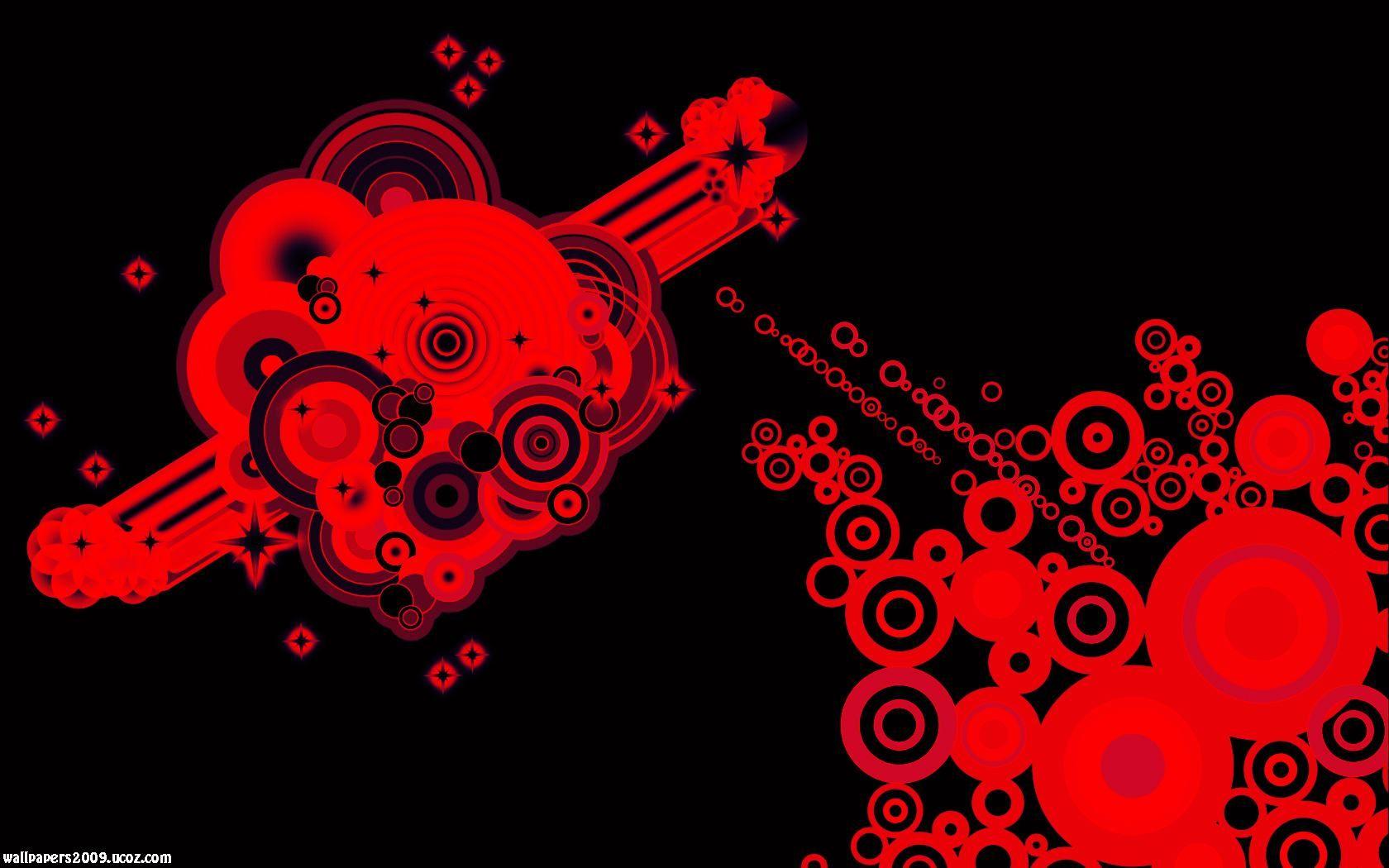 1680x1050 Black And Red Abstract Wallpaper