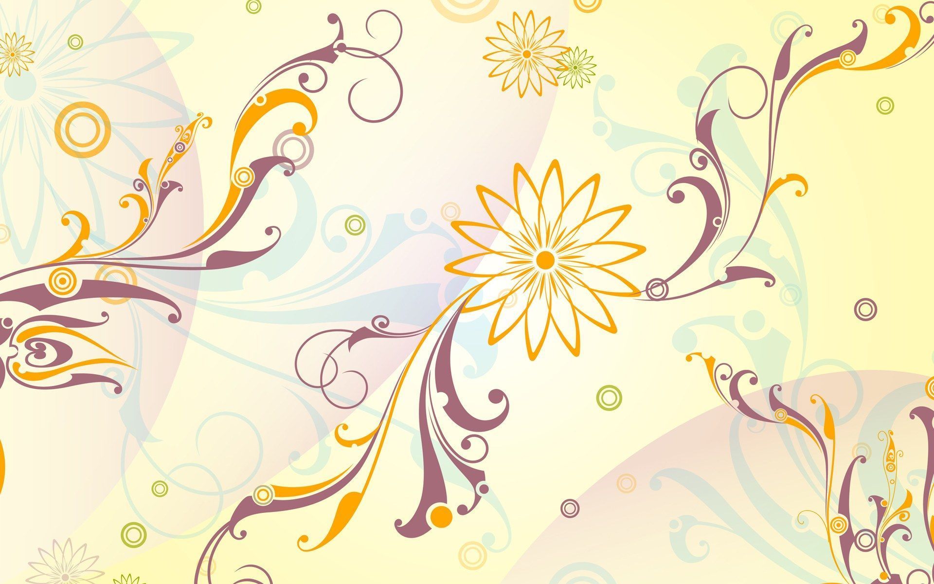 1920x1200 Vector Flower Patterns Background 6019