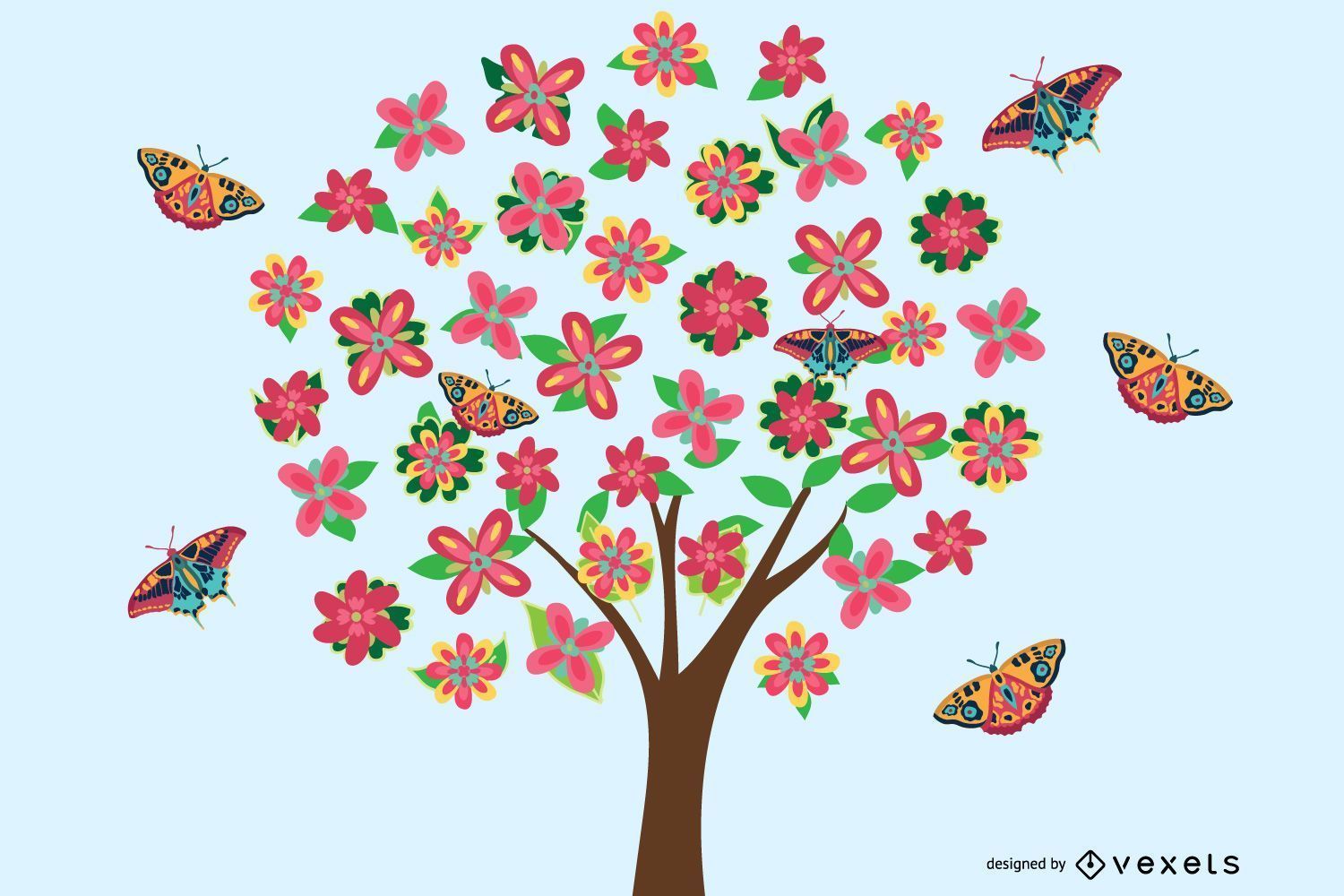 1500x1000 Vector Flower Tree Graphic For Free