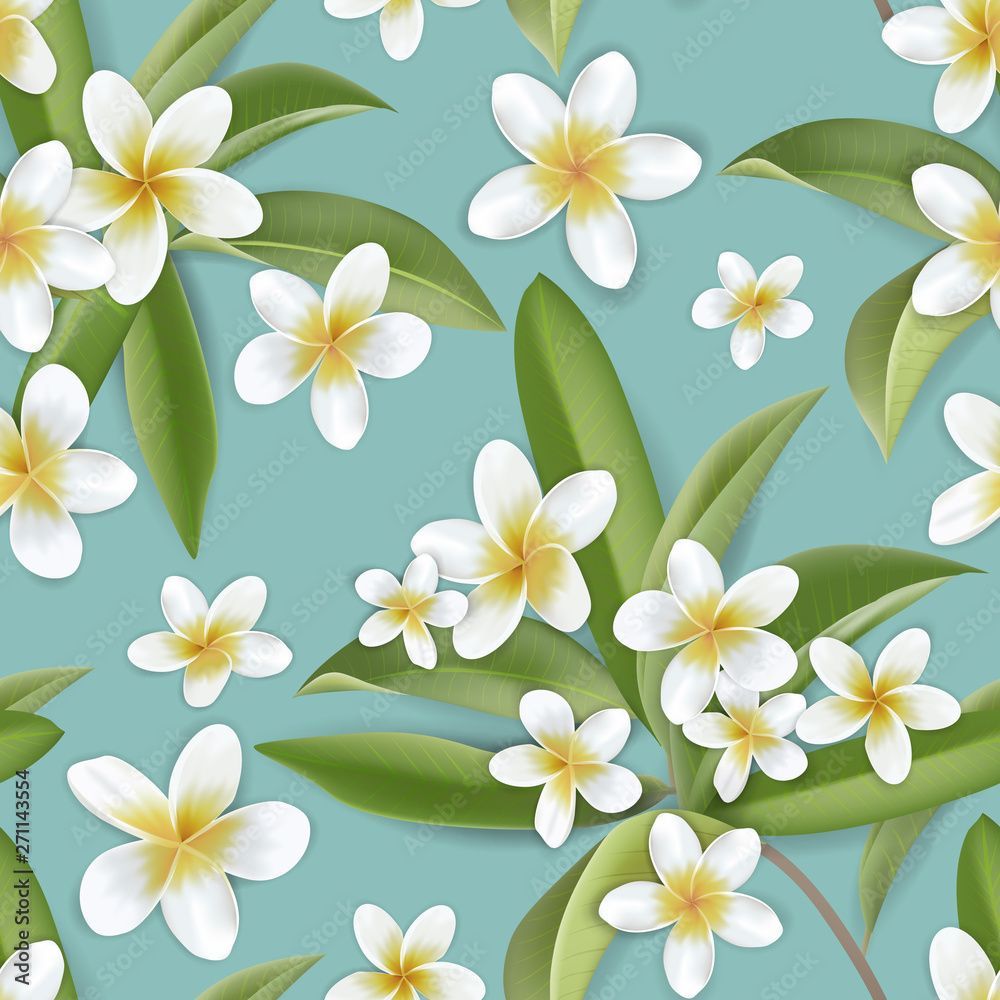 1000x1000 Beautiful retro plumeria flowers