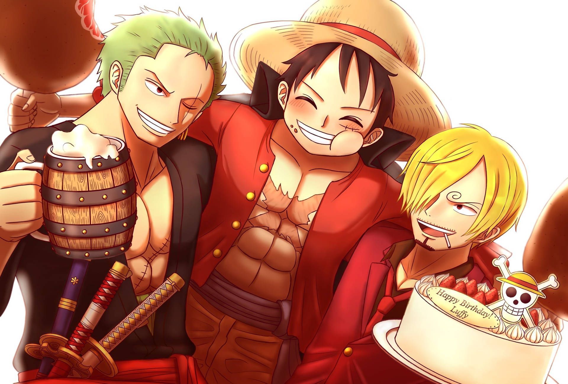 1920x1300 Download Luffy Zoro Sanji Celebrate