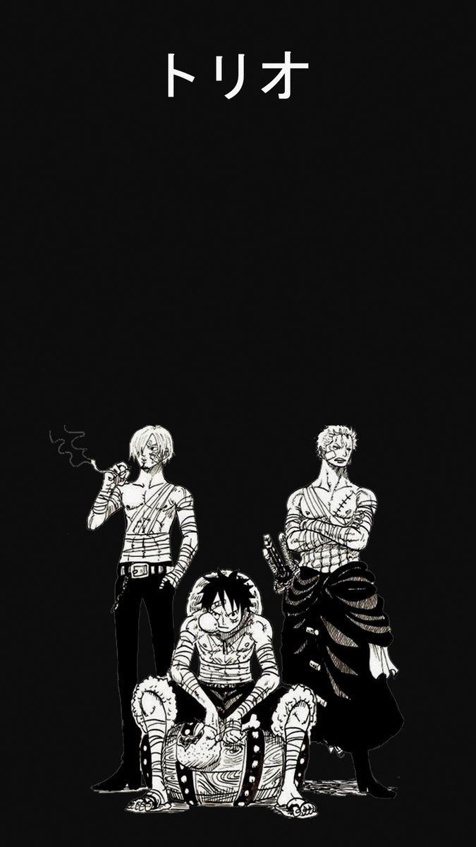 675x1200 Luffy And Zoro Black Wallpaper Download