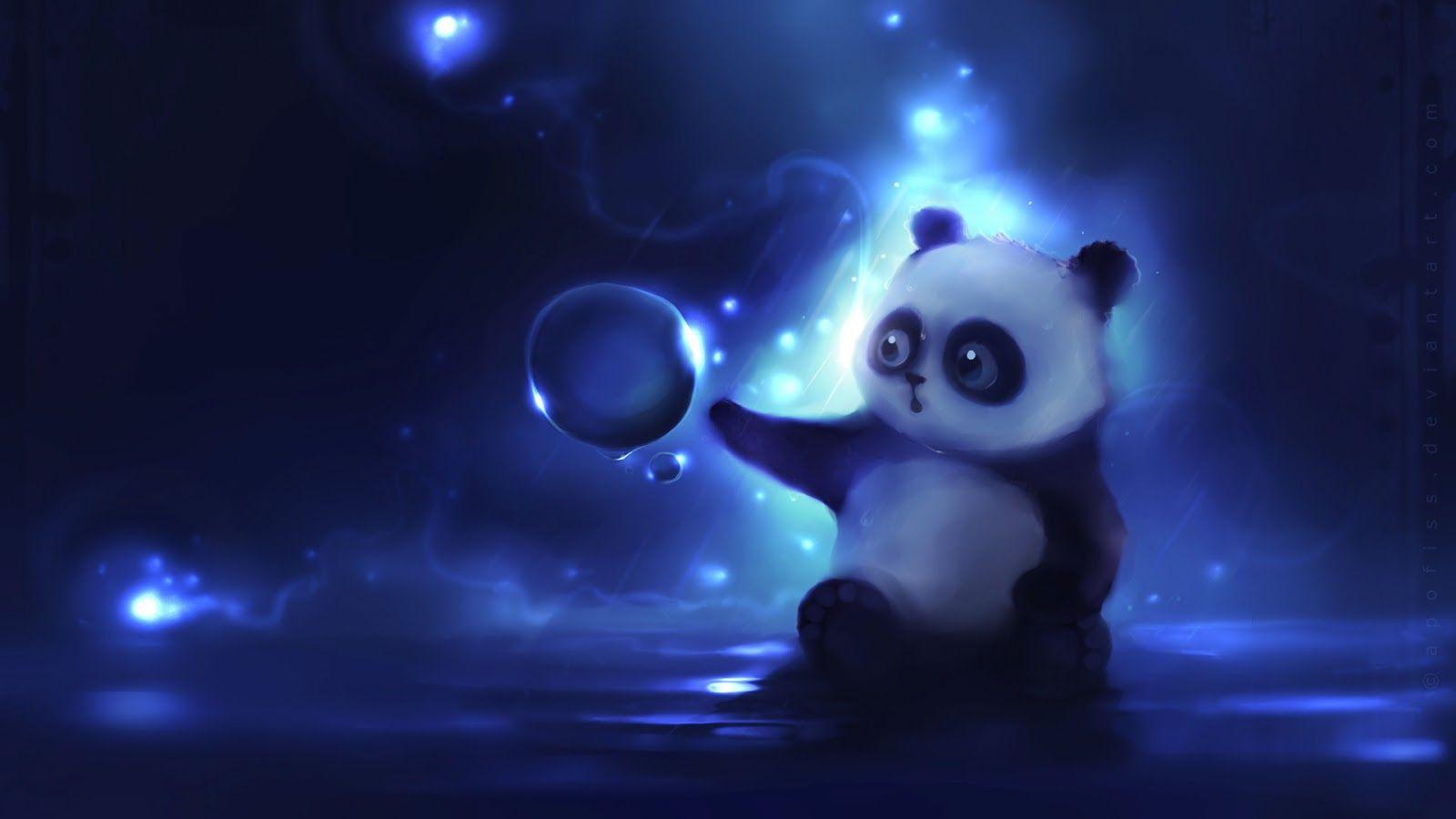 1600x900 desktop animated panda bear picture dowload. Cute love