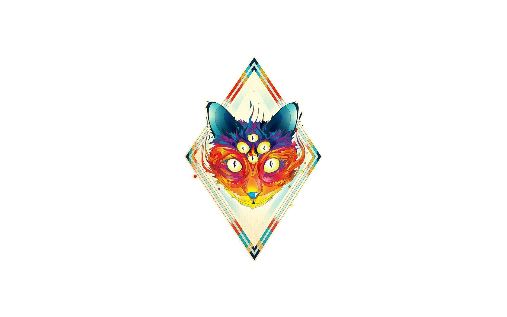 1680x1050 abstract eyes cats simple background white background matei apostolescu 1680x1050 wallpaper High Quality Wallpaper, High Definition Wallpaper