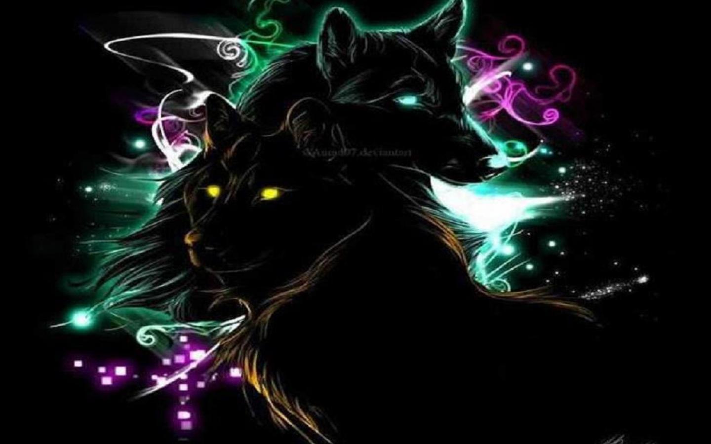 1440x900 Neon Animal Wallpaper