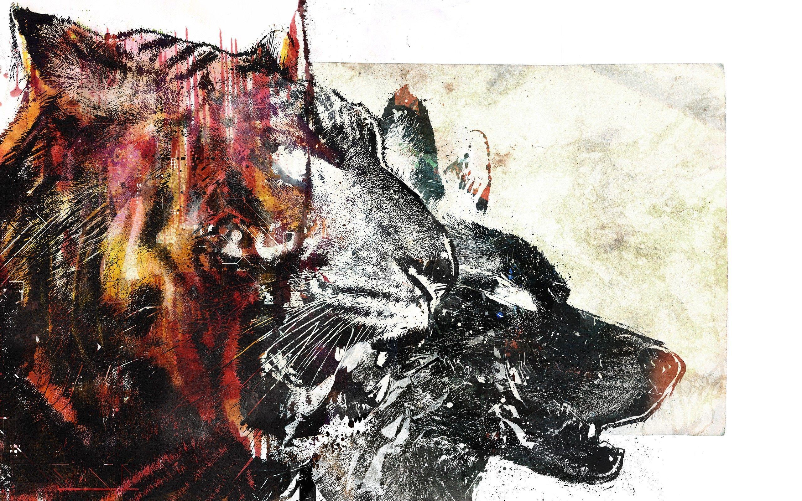 2560x1600 wolf tiger animals wallpaper and background. Animal