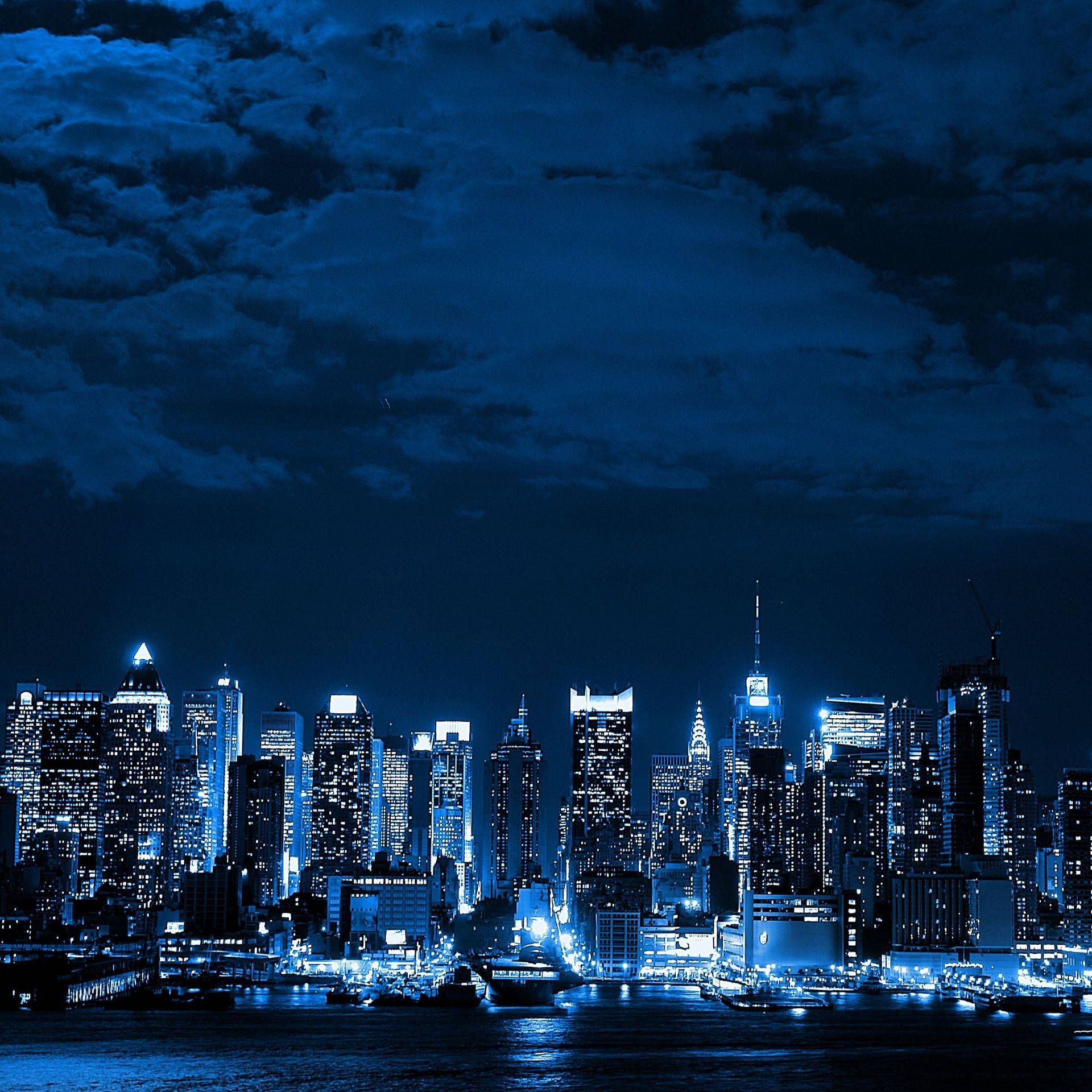 1920x1920 Dark Blue Aesthetic Wallpaper
