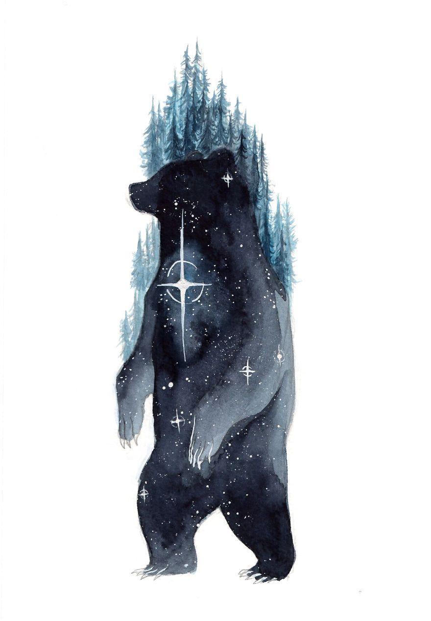 880x1267 I Make Dreamy Galaxy Animals Using Watercolor