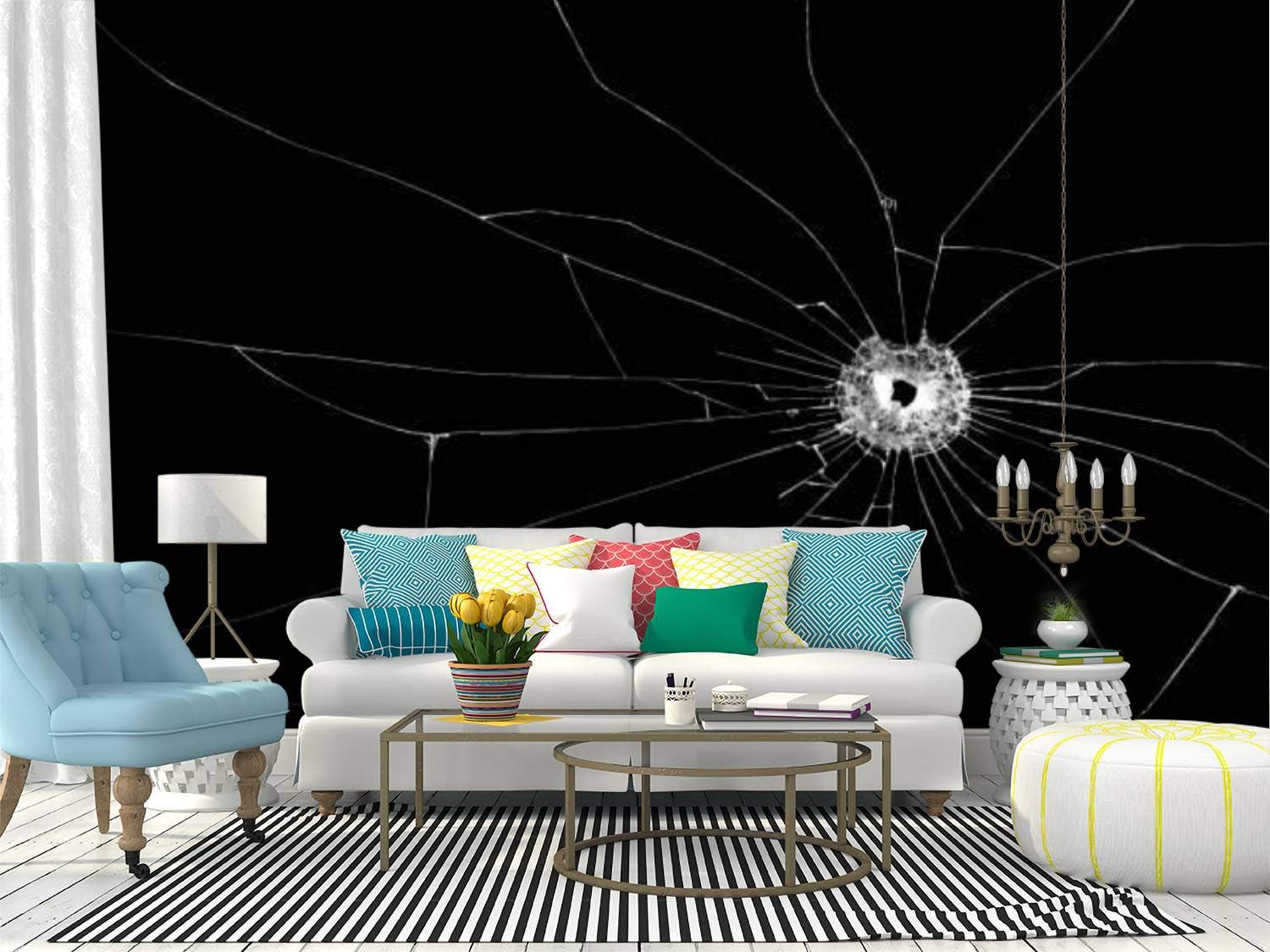 1500x1125 Wall Mural bullet hole broken glass