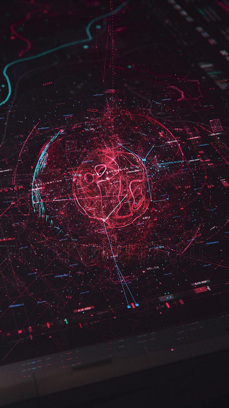 750x1334 FreeiOS8.com. iPhone wallpaper. digital red line