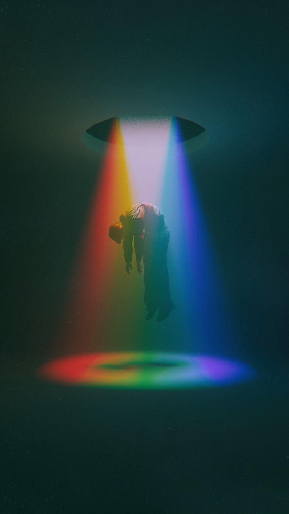 938x1668 Download wallpaper 938x1668 ufo, man, space, art, graphic design