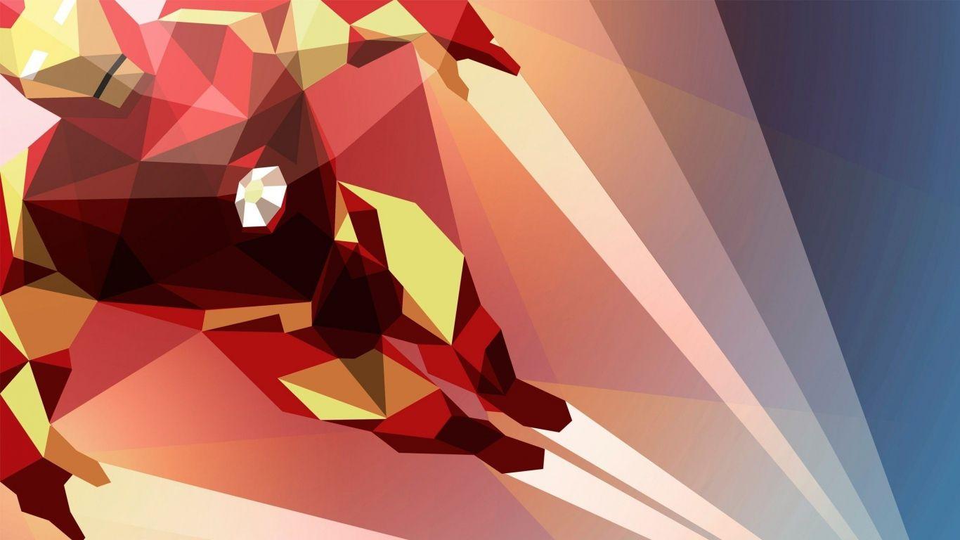 1366x768 HD Background Iron Man Art Fan Abstract Superhero Design