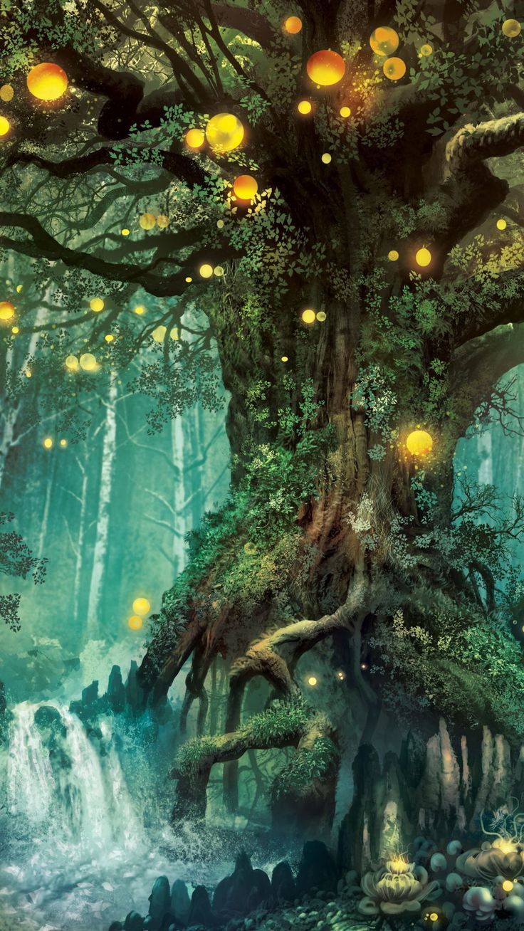 736x1308 wallpaper, Fantasy forest