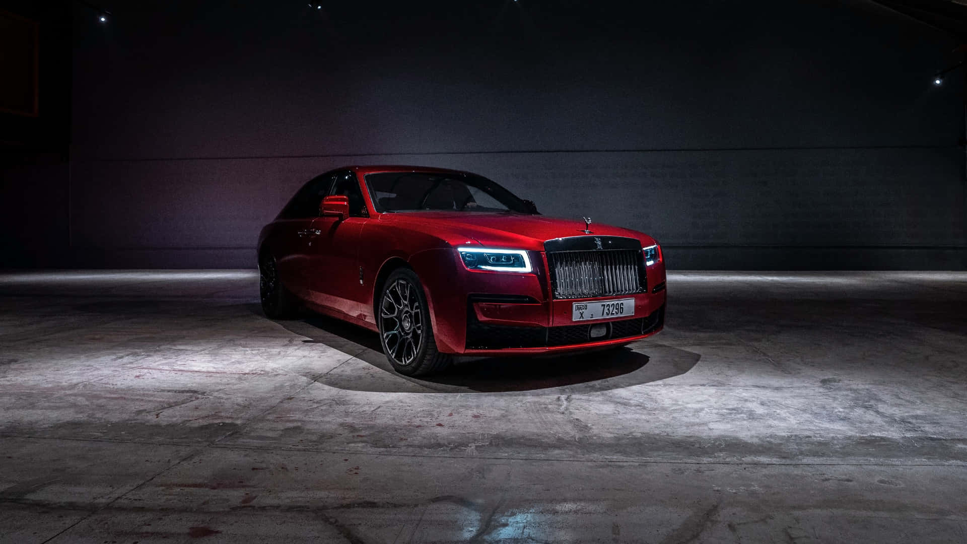 1920x1080 Download Rolls Royce Phantom Red Car In A Dark Room Wallpaper