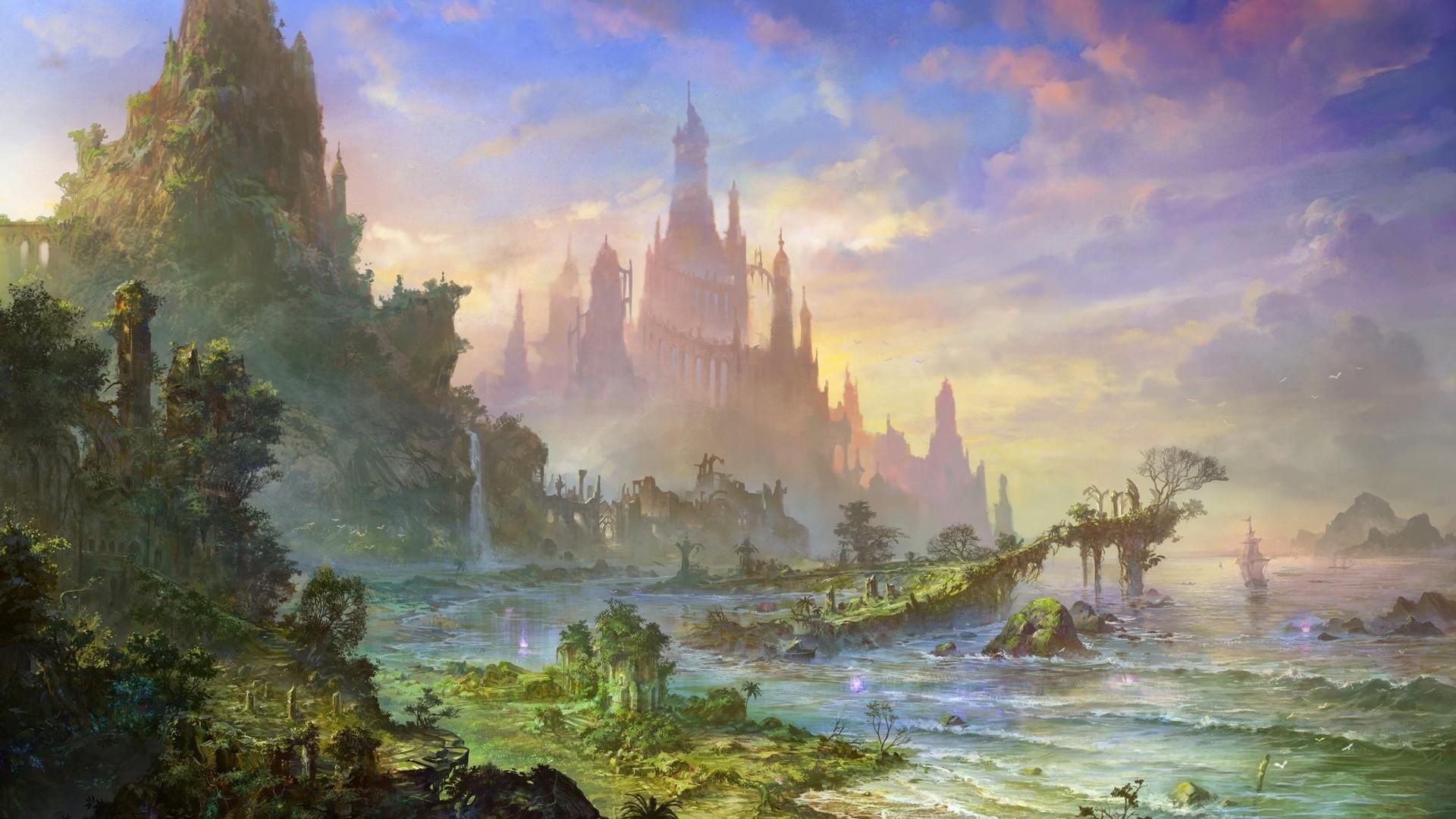 1920x1080 wallpaper 1920x1080 castle, rock