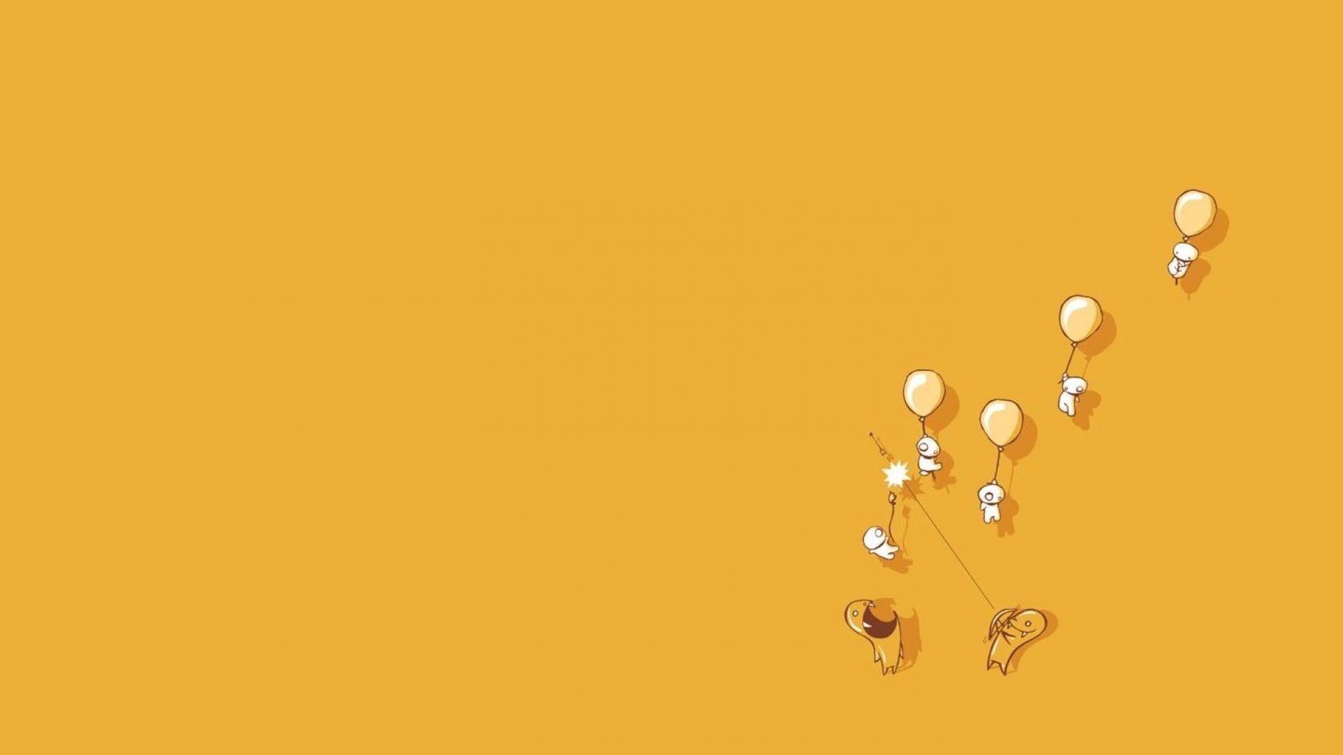 1920x1080 Minimalist Yellow Wallpaper Full HD