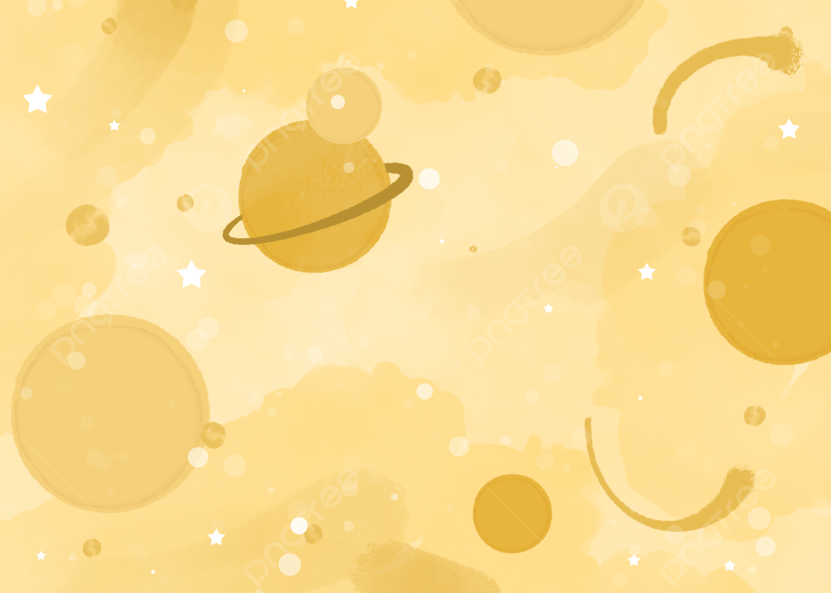 1200x857 Yellow Cute Watercolor Planet