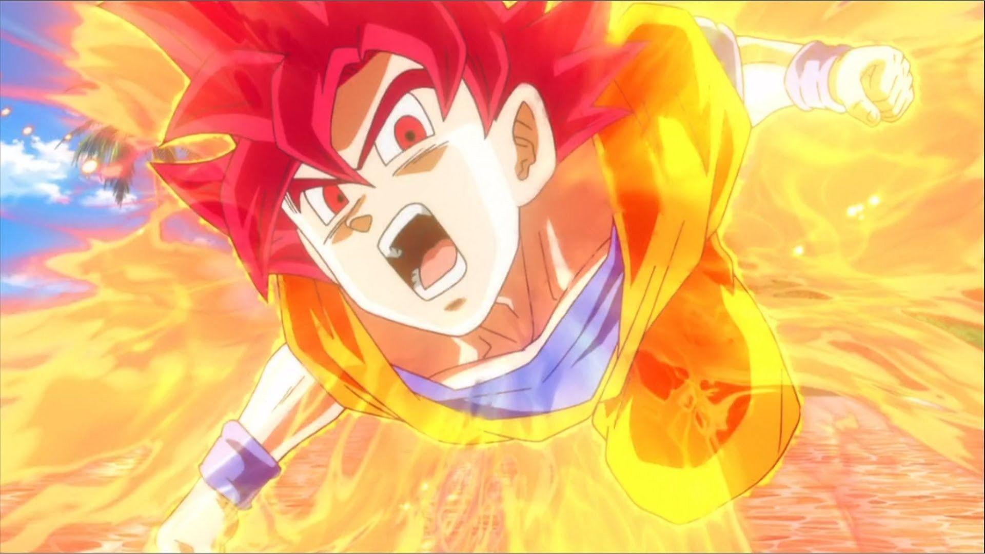 1920x1080 Super Saiyan God Goku hình nền