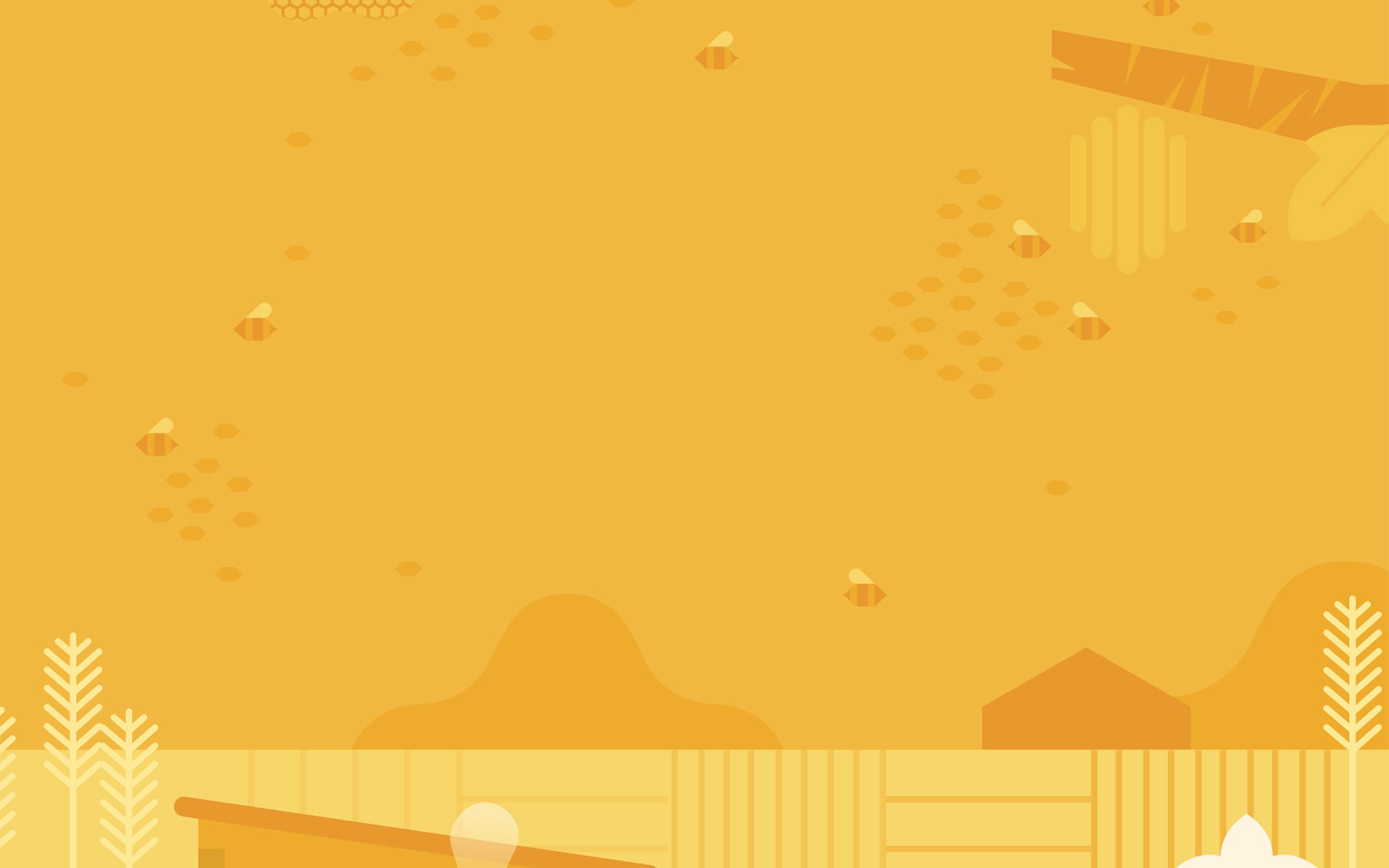 2560x1600 Minimal Honey Yellow Art