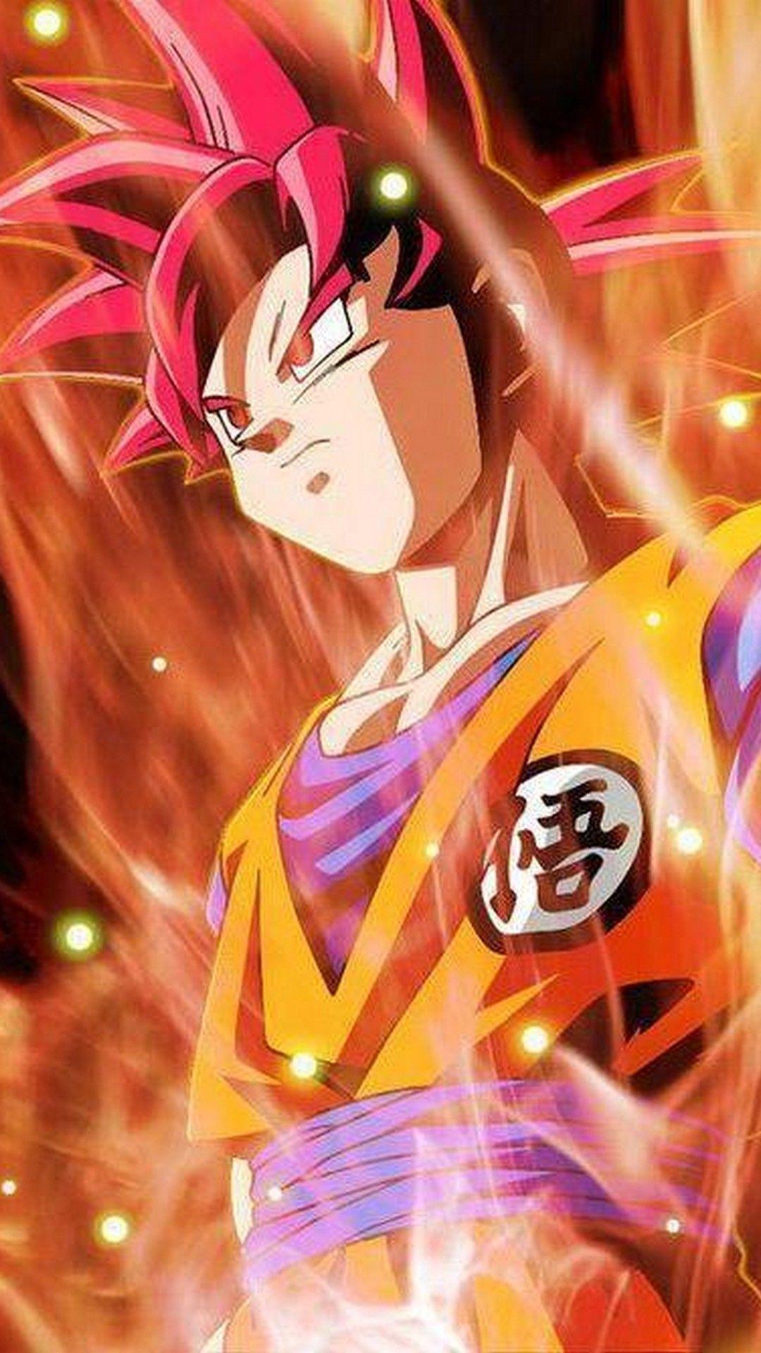 Hình nền 1080x1920 Goku Super Saiyan God - Hình nền Android 2019