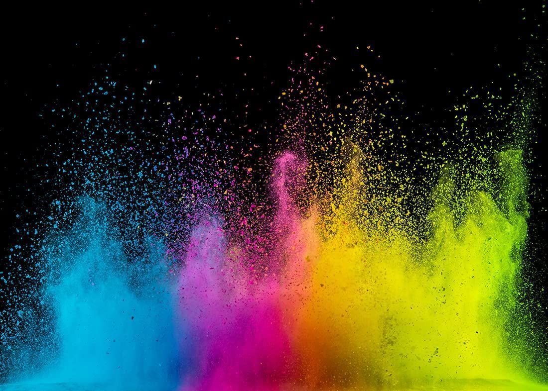 1100x786 Amazon.com : BELECO 7x5ft Fabric Colorful Paint Splash Backdrop Abstract Color Powder Explosion on Black Background Rainbow Art Paint Party Decor Birthday Photohoot Kids Adults Portrait Photo Props Wallpaper