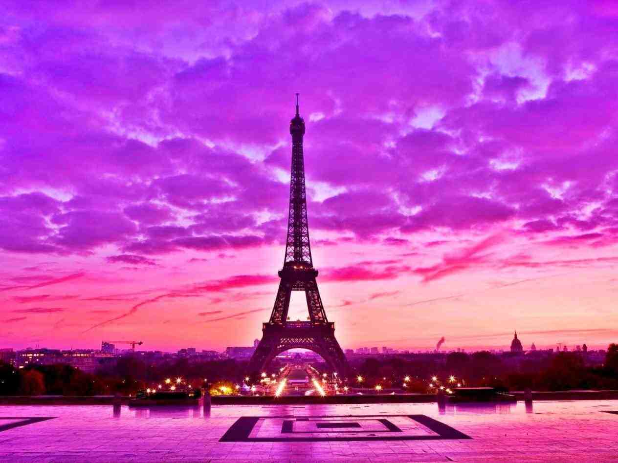 Download Pink Paris Tower With Multicolored Glitters Wallpaper  Wallpapers com