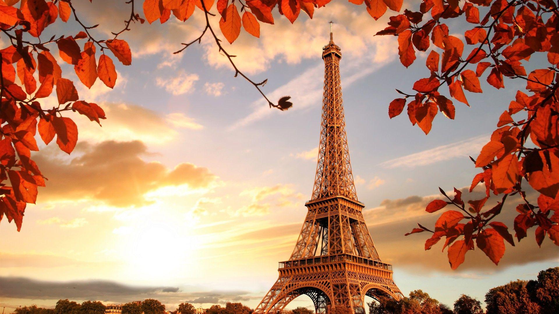 1920x1080 Tháp Eiffel Mùa thu Máy tính xách tay 4k 5k Full HD