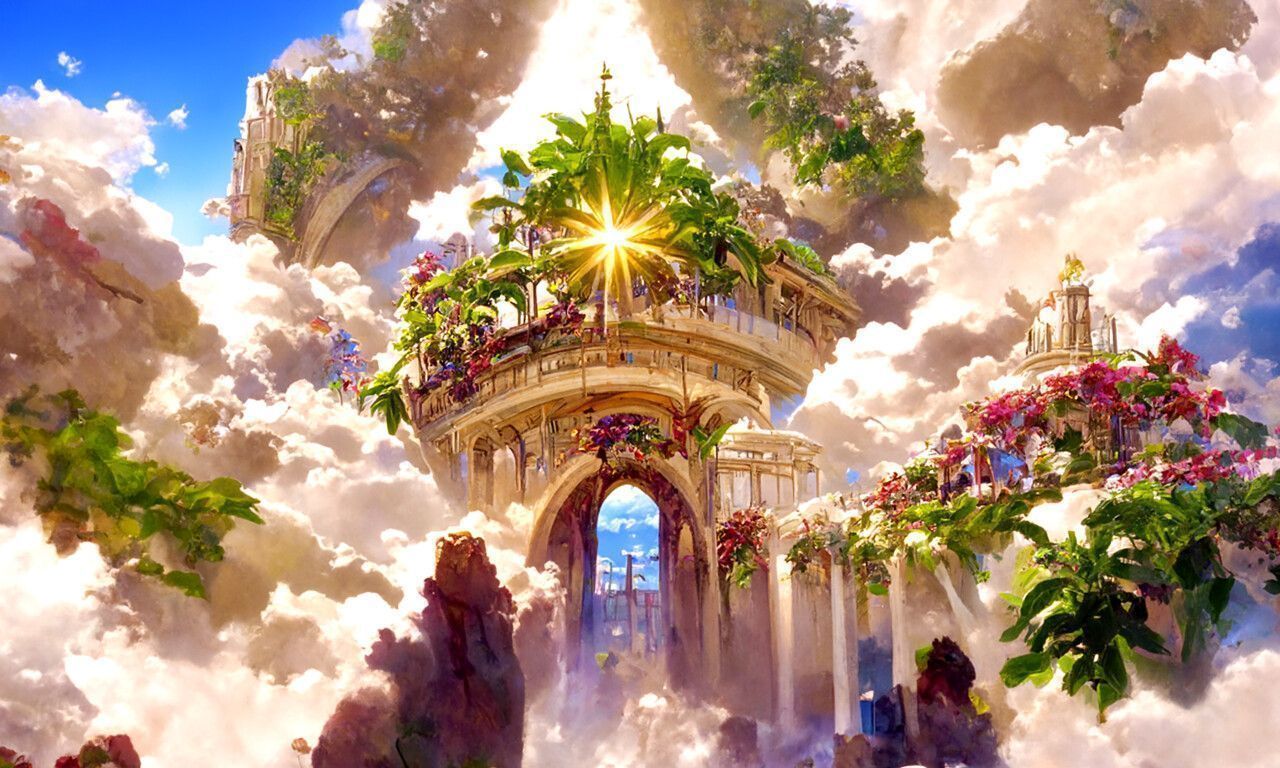 1280x768 God X Hanging Gardens By Disco Diffusion
