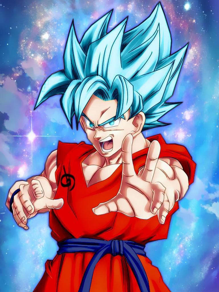 768x1024 Goku Super Saiyan God Blue Wallpaper dành cho Android