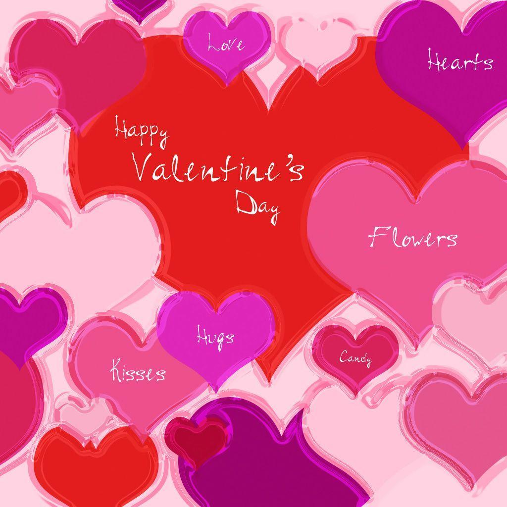 1024x1024 Holidays Background Valentine Hearts Aplenty iPad 2 HD