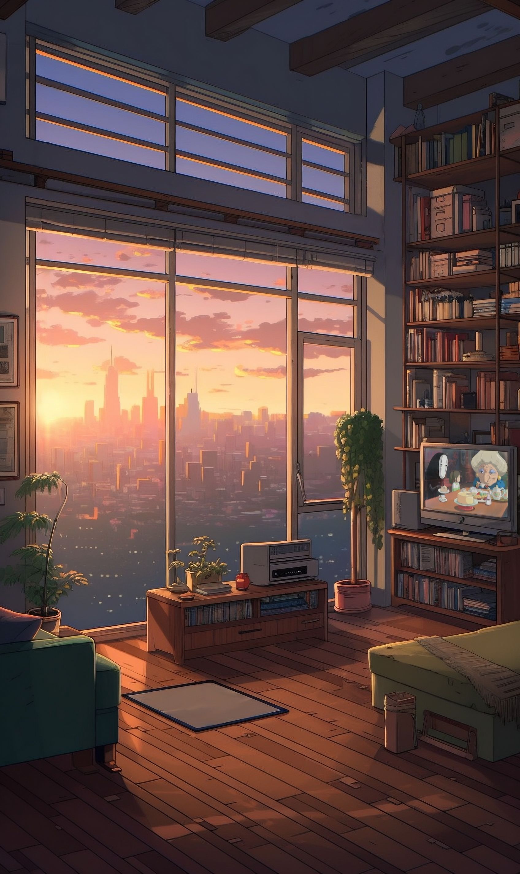 1696x2848 Cozy Living Room with Stunning City