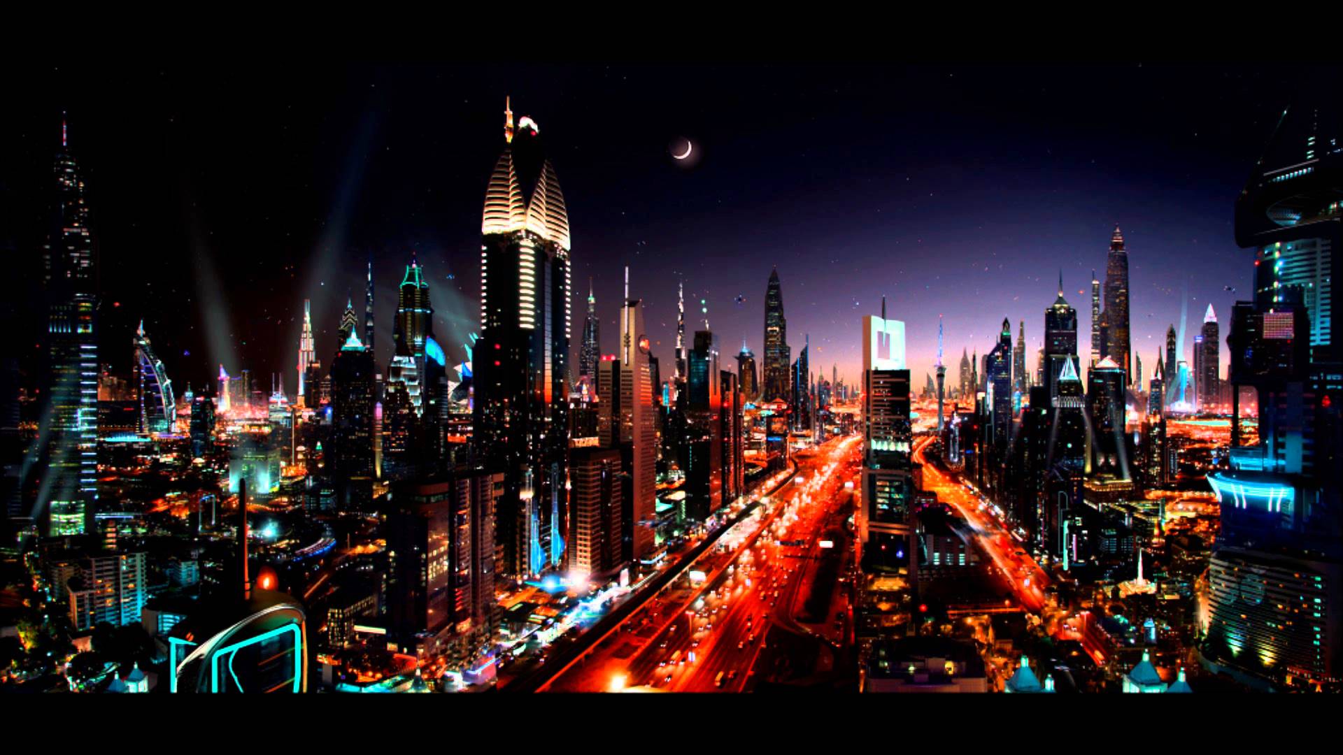 1920x1080 Night in Dubai Wallpaper