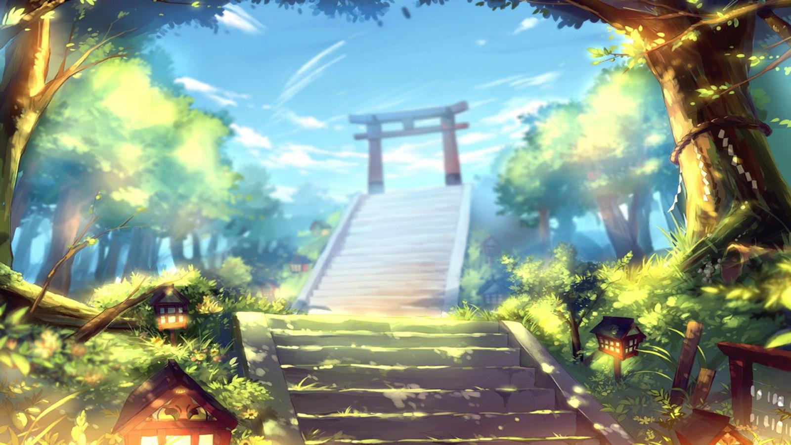 1600x900 Torii Gate Anime Manga Artwork Wallpaper. Free Computer Desktop Wallpaper