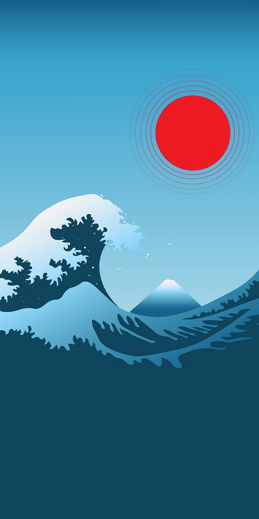 850x1700 The Best of Mobile Phone and 2019. Waves iphone, Art iphone, Waves, Pastel Japanese Wave HD phone wallpaper