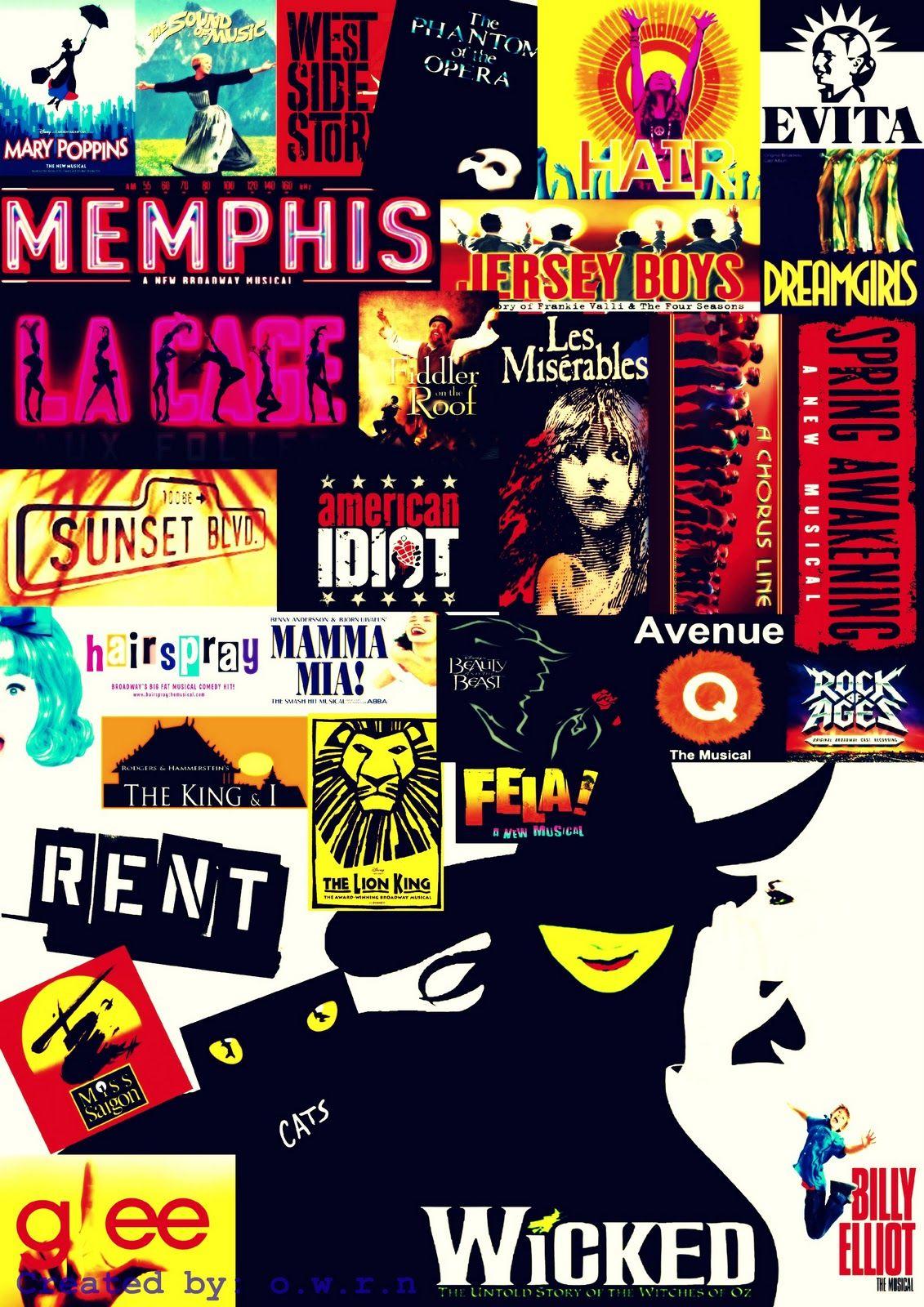 1131x1600 Broadway Musical Collage Wallpaper #traffic Club