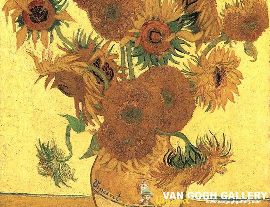 Hình nền hoa hướng dương 1024x786 Van Gogh, Hình nền máy tính để bàn hoa hướng dương.  Van