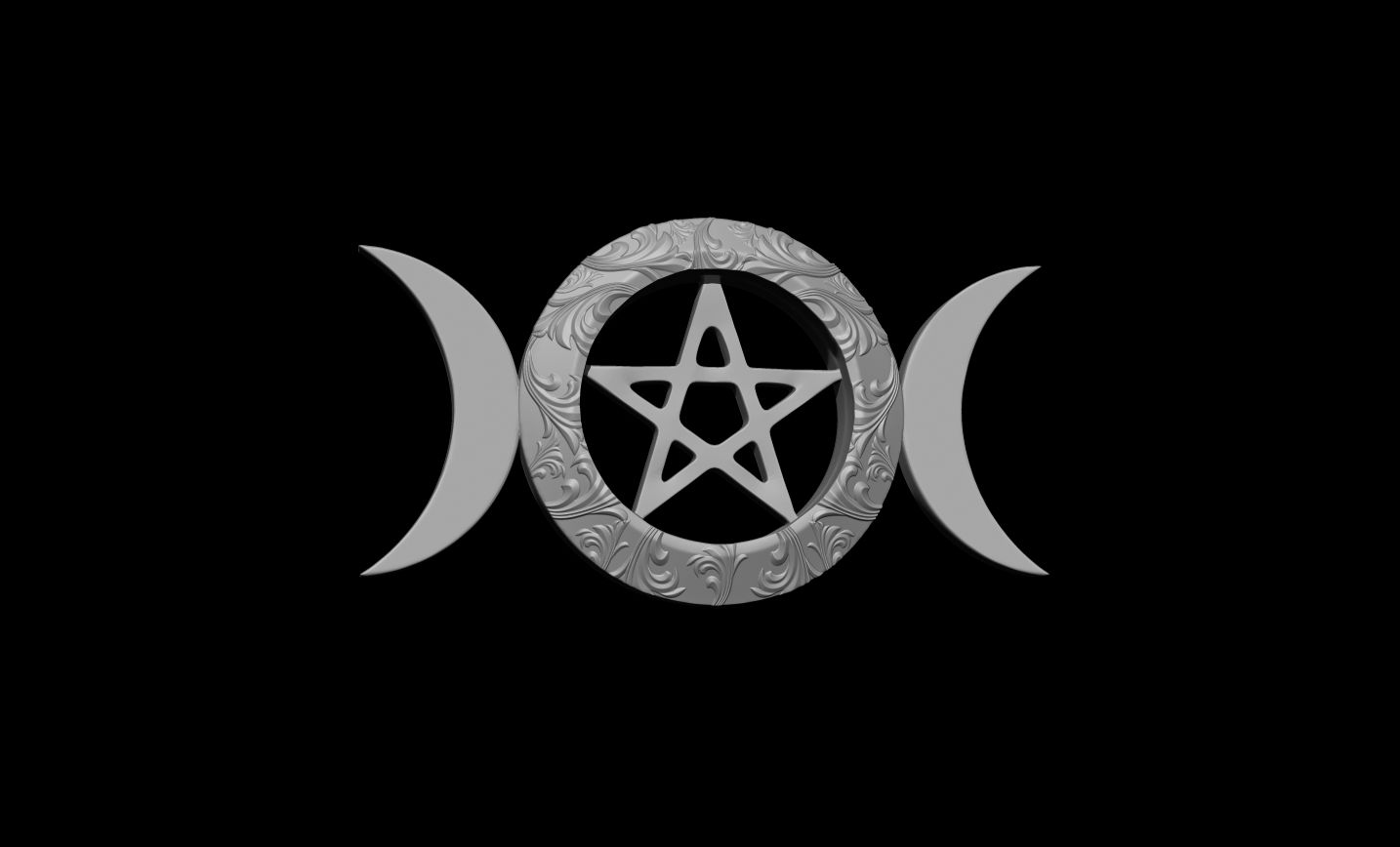 1434x868 STL file Triple Goddess Symbol Triluna