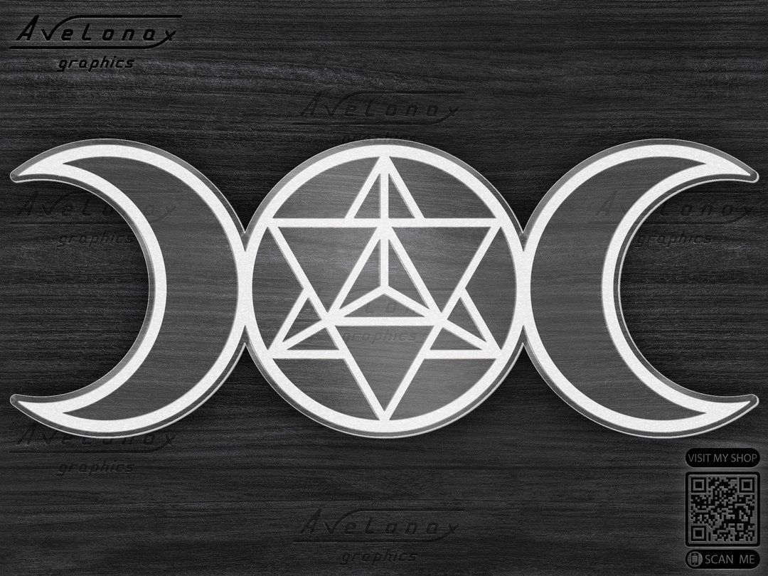 1080x810 Triple Moon Merkaba Star Svg, Sacred