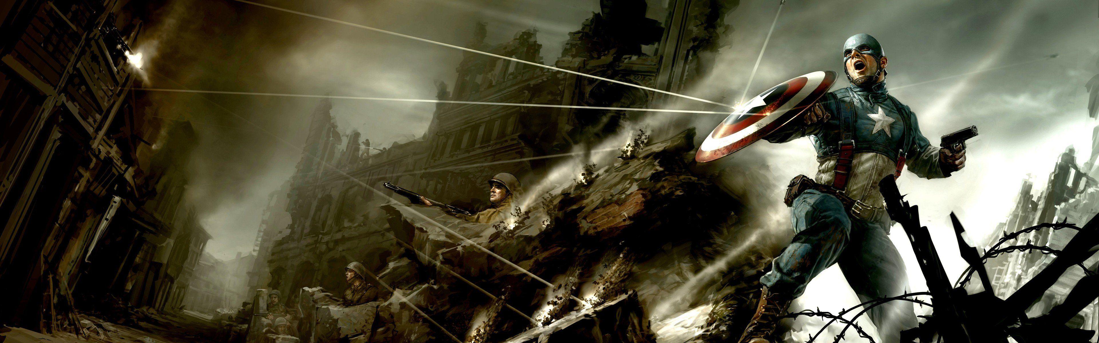 3840x1200 Free download movies comics Captain America concept art